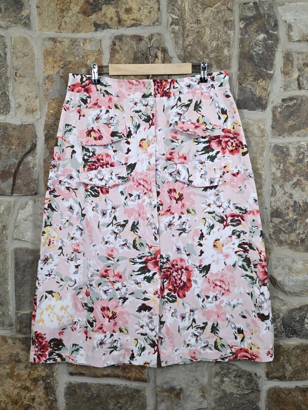Mare Mare X Anthropologie Cotton Floral Midi Utility Skirt